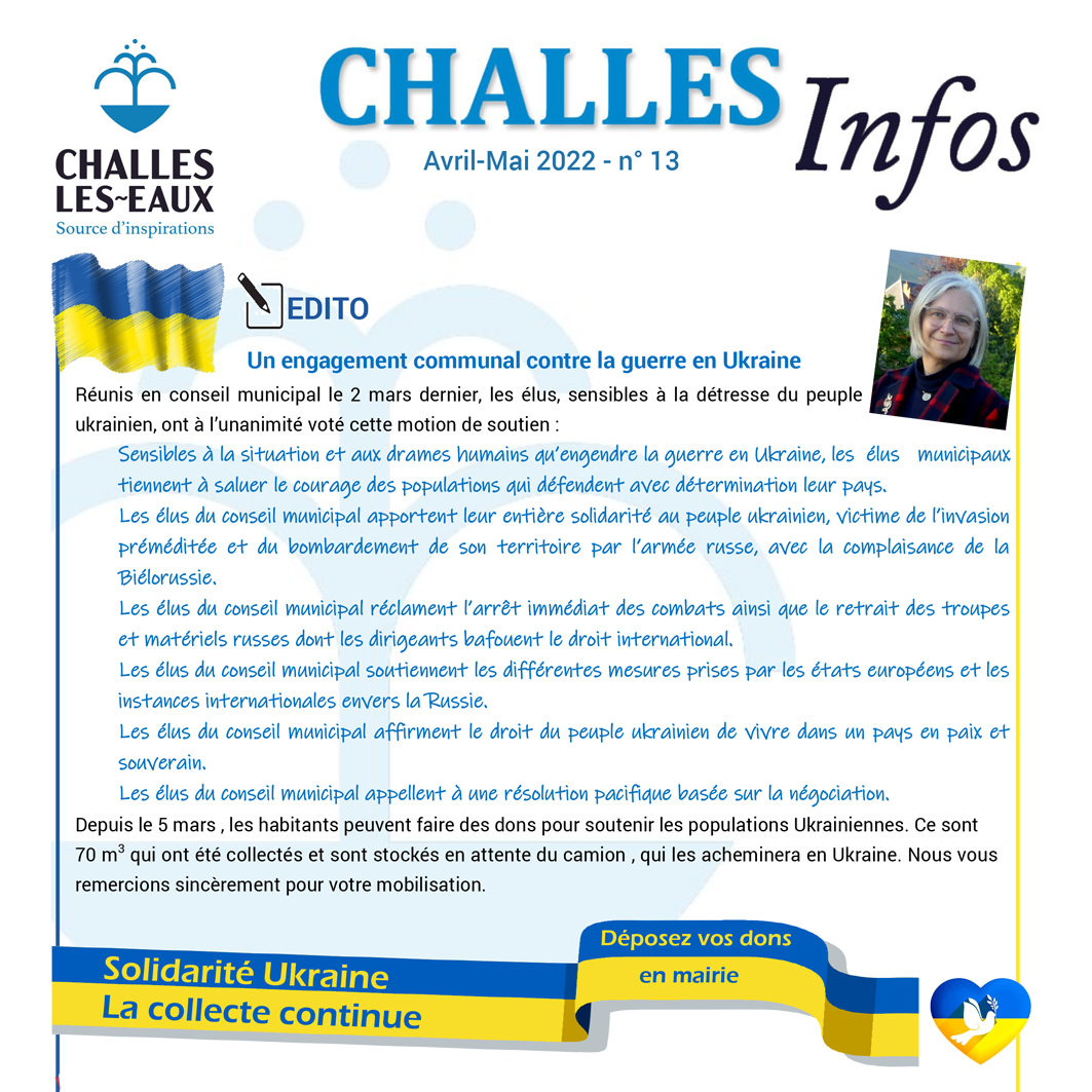 Le CHALLES INFOS n°13 est distribué ce week-end